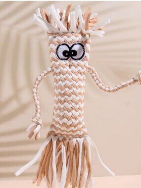 Bella Jaxony Soft Brown Fringed Squeaky Funny Character Three Toy Gift Packaged